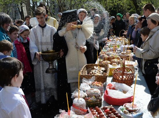 Blessing of Easter bread and eggs on Holy Saturday