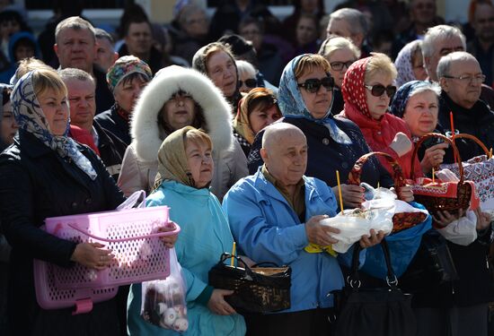 Blessing of Easter bread and eggs on Holy Saturday