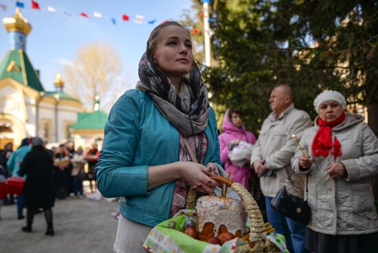 Blessing of Easter bread and eggs on Holy Saturday