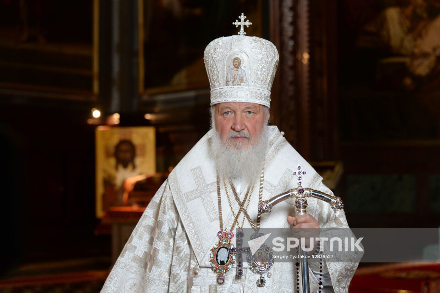 Easter service at Christ the Savior Cathedral in Moscow