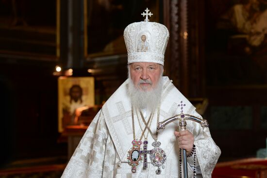 Easter service at Christ the Savior Cathedral in Moscow
