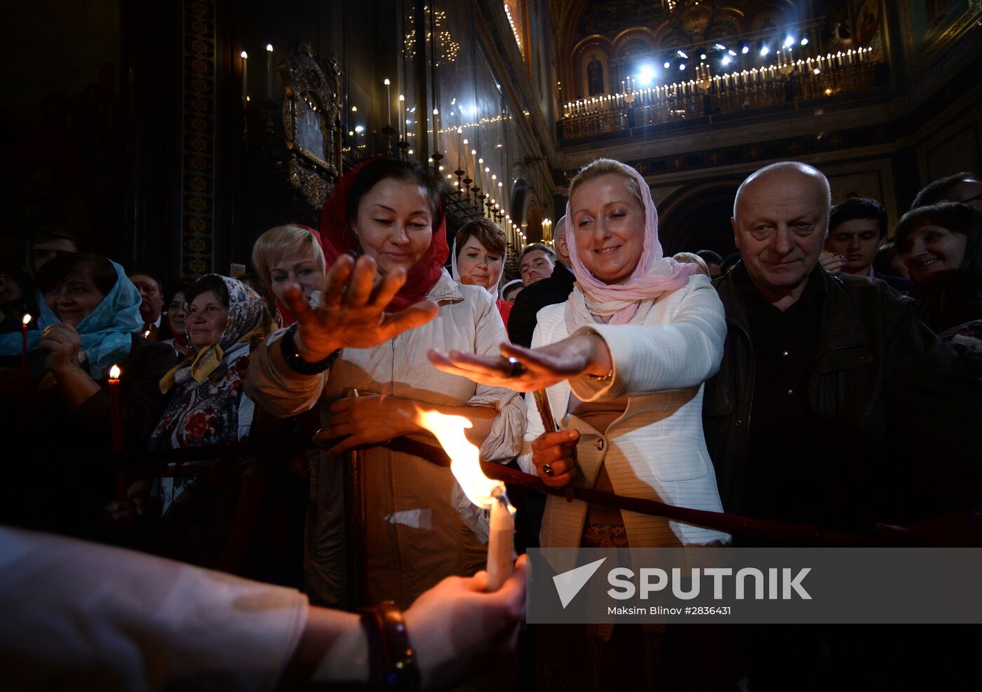 Easter service at Christ the Savior Cathedral in Moscow