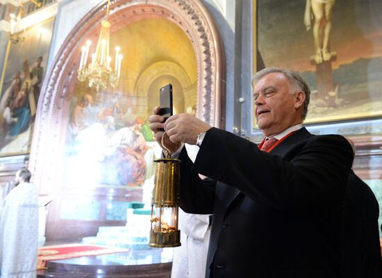 Easter service at Christ the Savior Cathedral in Moscow