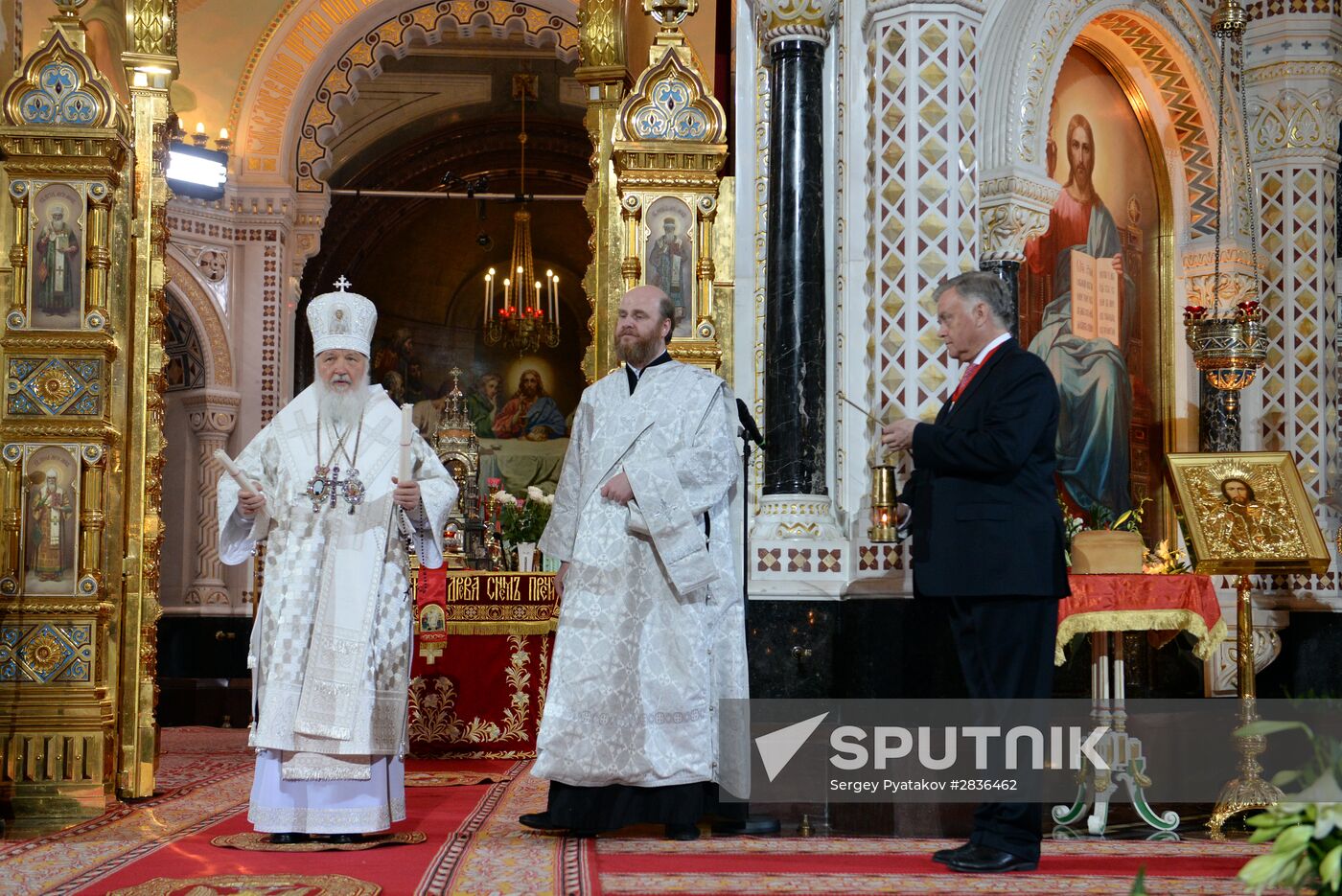 Easter service at Christ the Savior Cathedral in Moscow