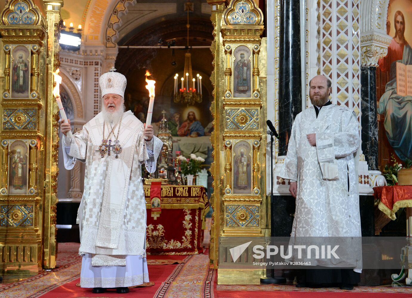 Easter service at Christ the Savior Cathedral in Moscow