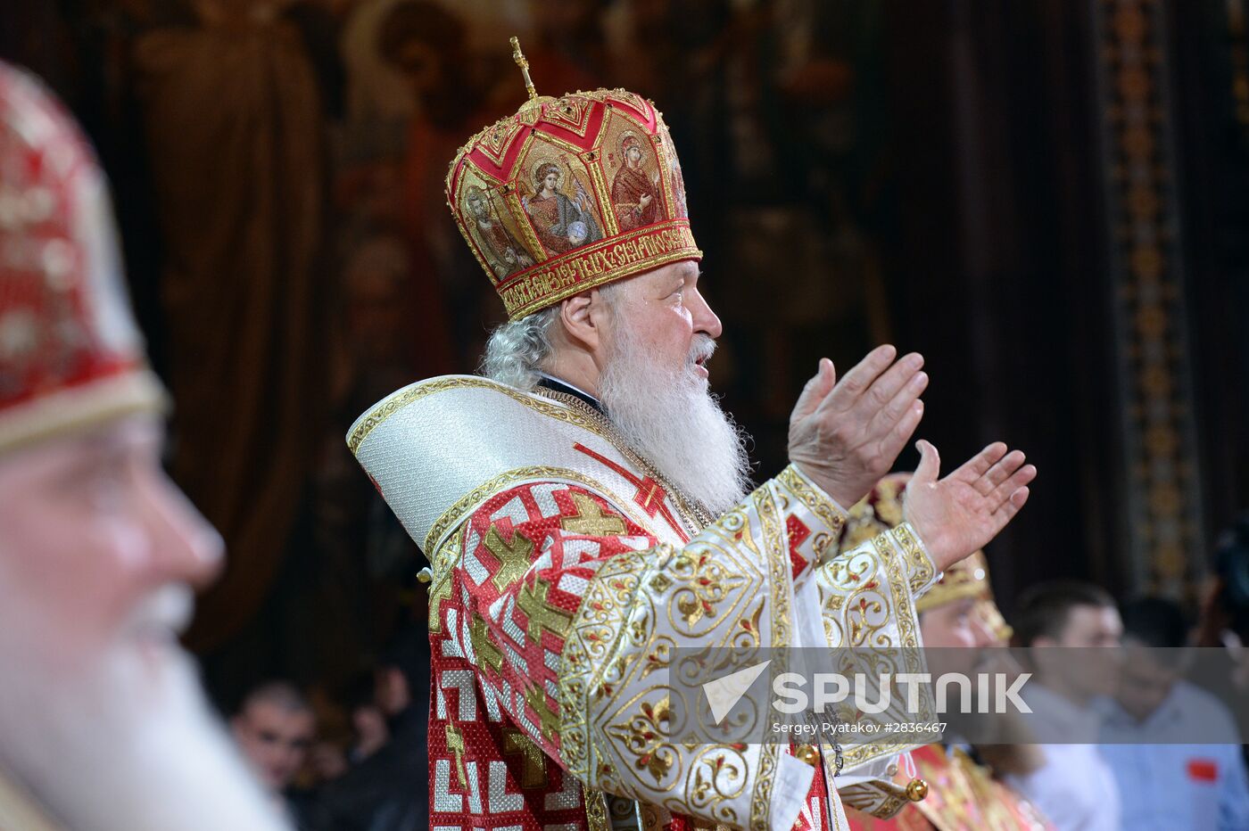 Easter service at Christ the Savior Cathedral in Moscow