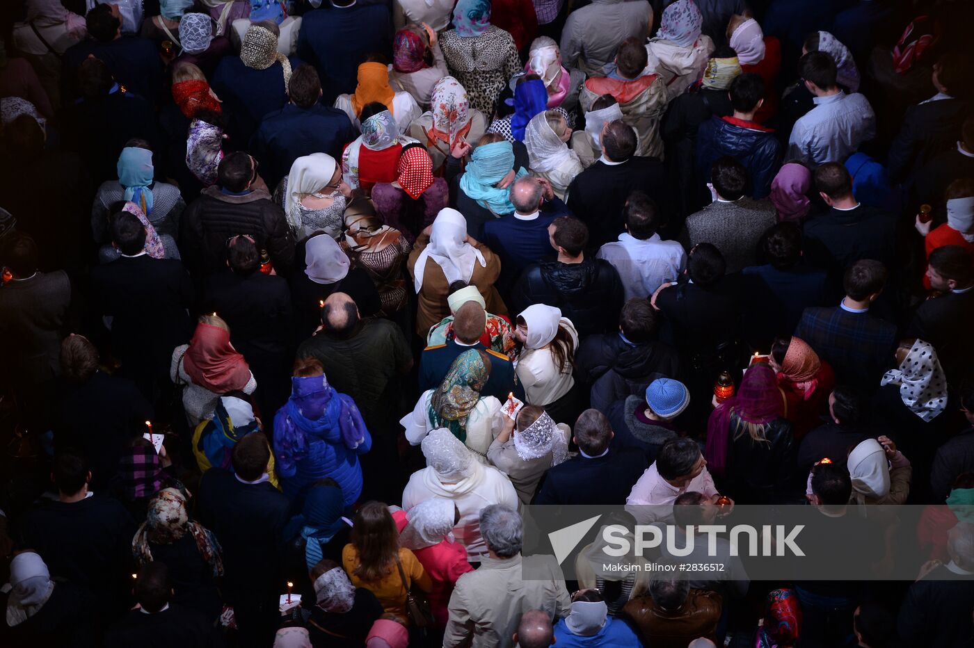 Easter service at Christ the Savior Cathedral in Moscow