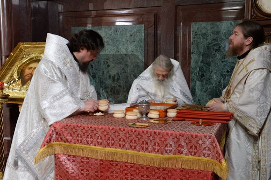 Easter service at Christ the Savior Cathedral in Moscow