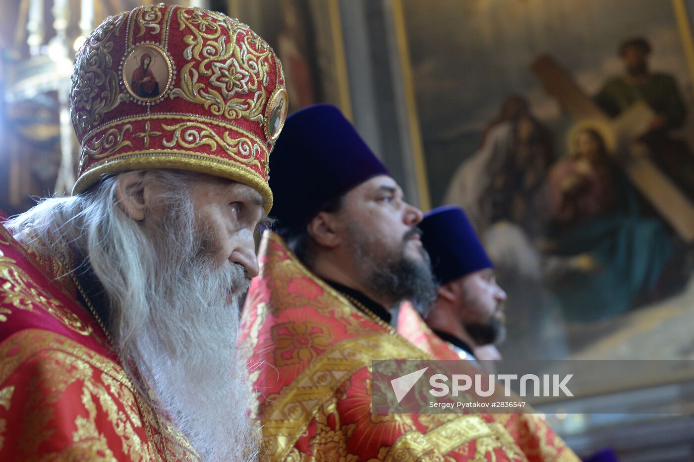 Easter service at Christ the Savior Cathedral in Moscow