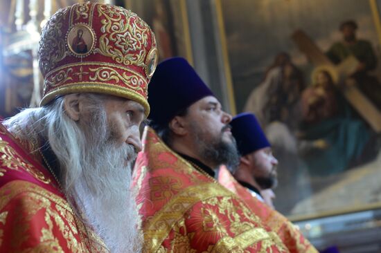 Easter service at Christ the Savior Cathedral in Moscow
