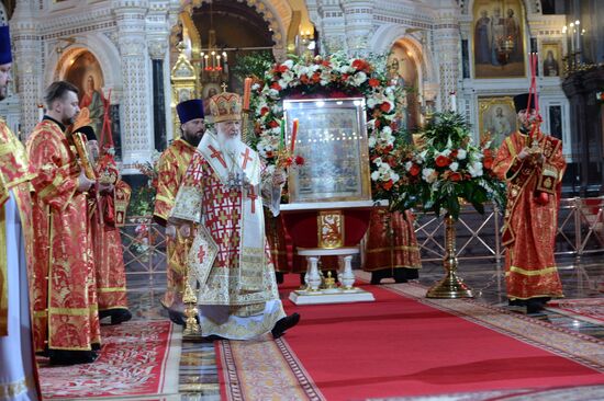 Easter service at Christ the Savior Cathedral in Moscow