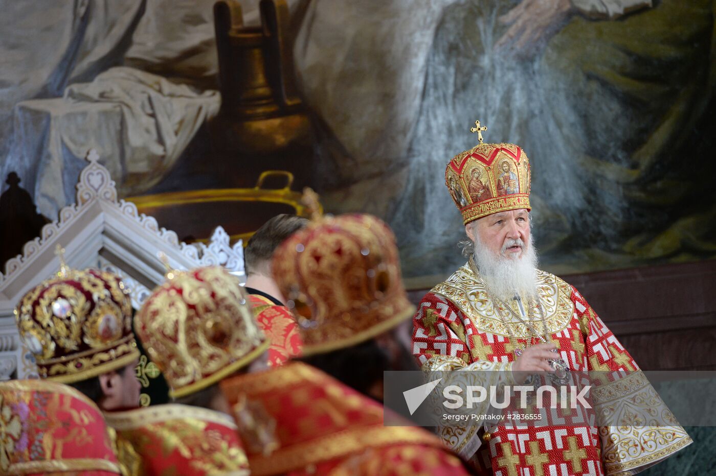 Easter service at Christ the Savior Cathedral in Moscow