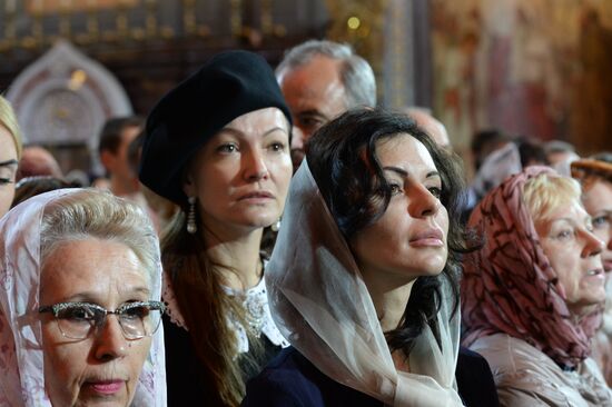 Easter service at Christ the Savior Cathedral in Moscow