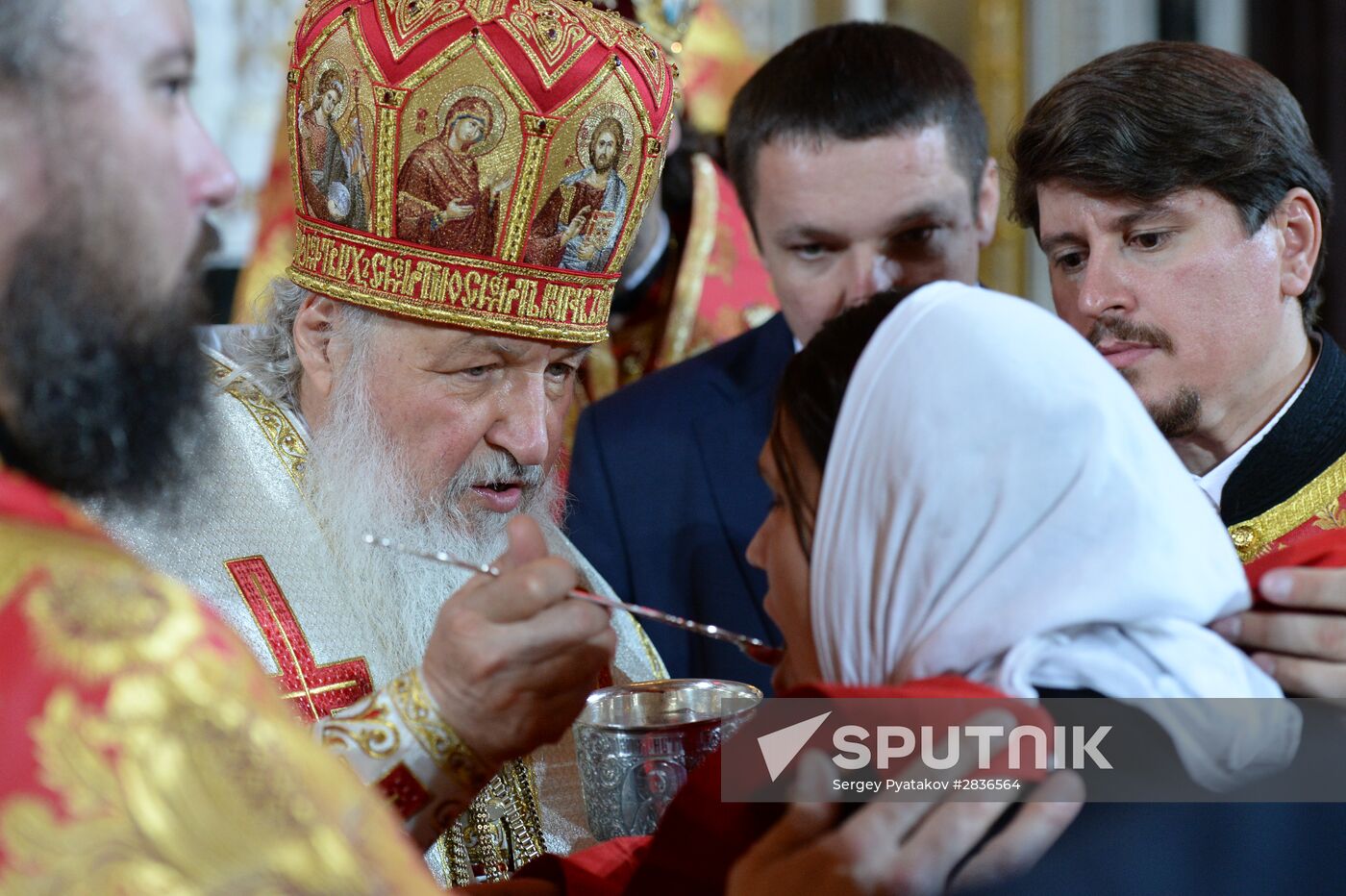 Easter service at Christ the Savior Cathedral in Moscow