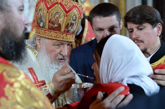 Easter service at Christ the Savior Cathedral in Moscow