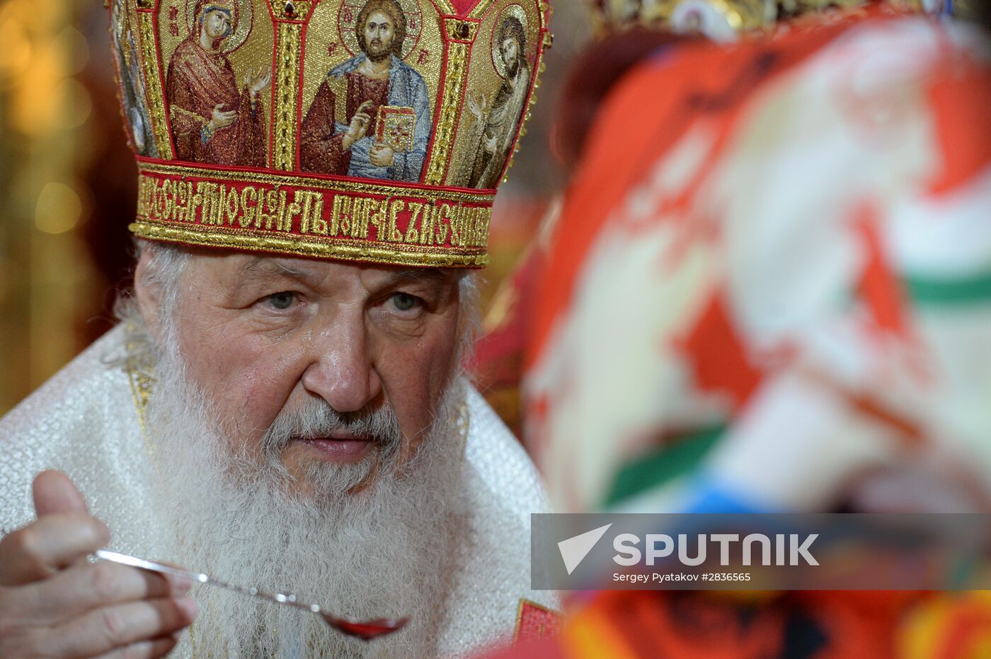 Easter service at Christ the Savior Cathedral in Moscow