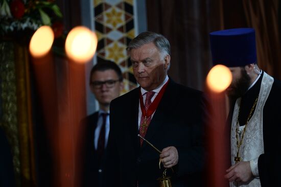 Easter service at Christ the Savior Cathedral in Moscow