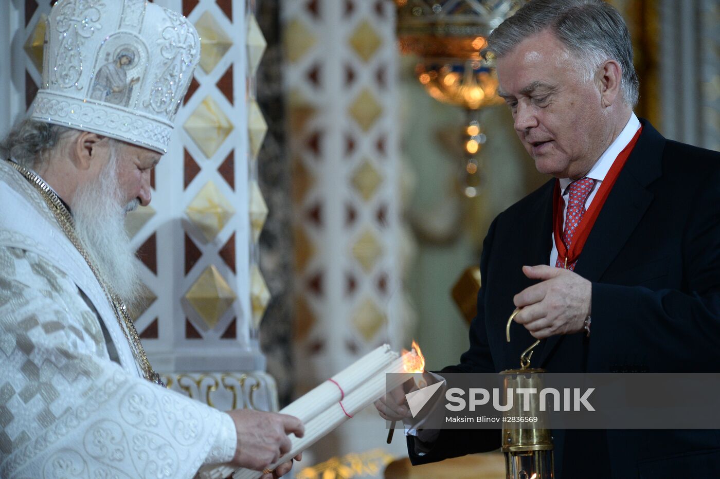 Easter service at Christ the Savior Cathedral in Moscow