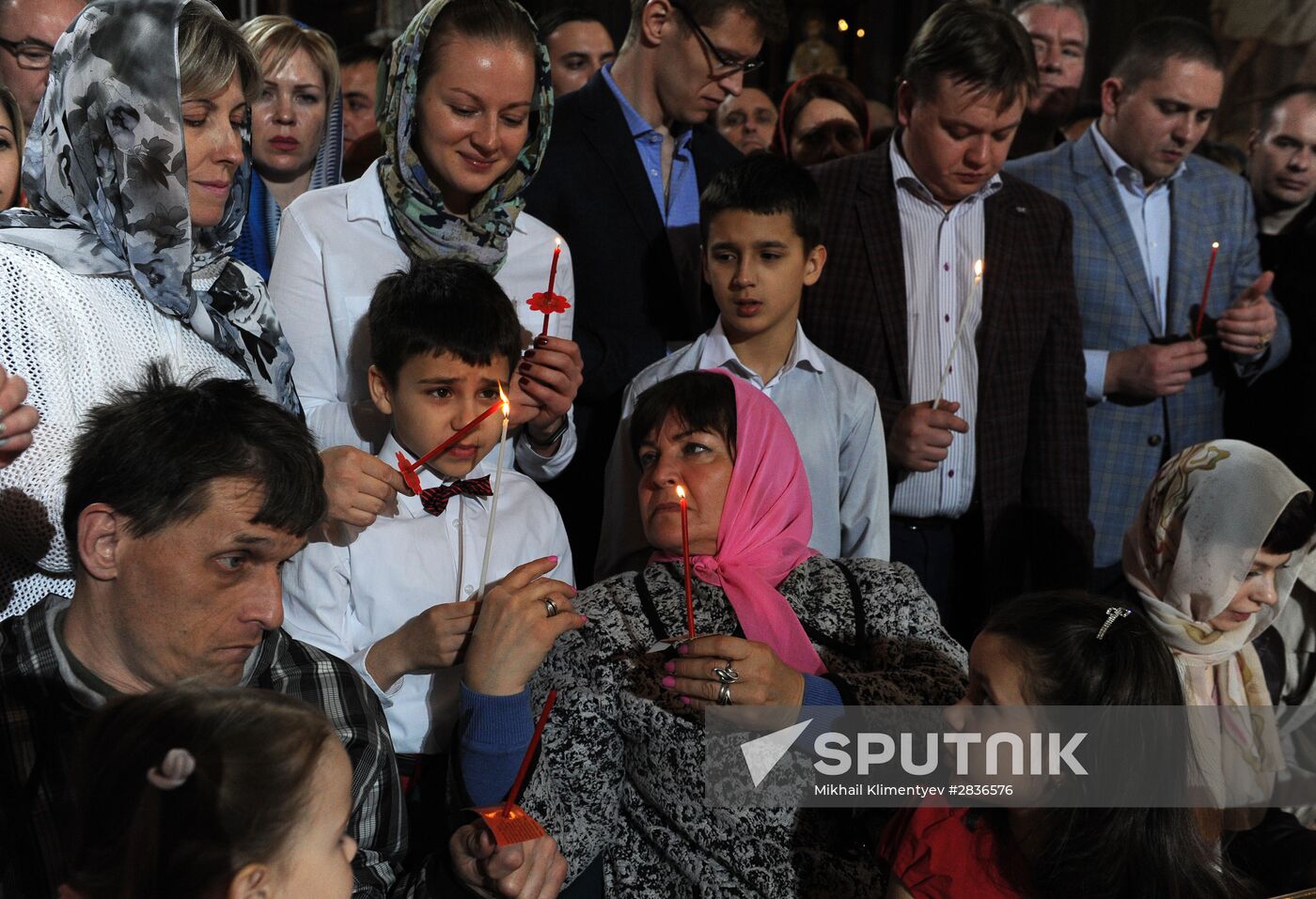 Easter service at Christ the Savior Cathedral in Moscow
