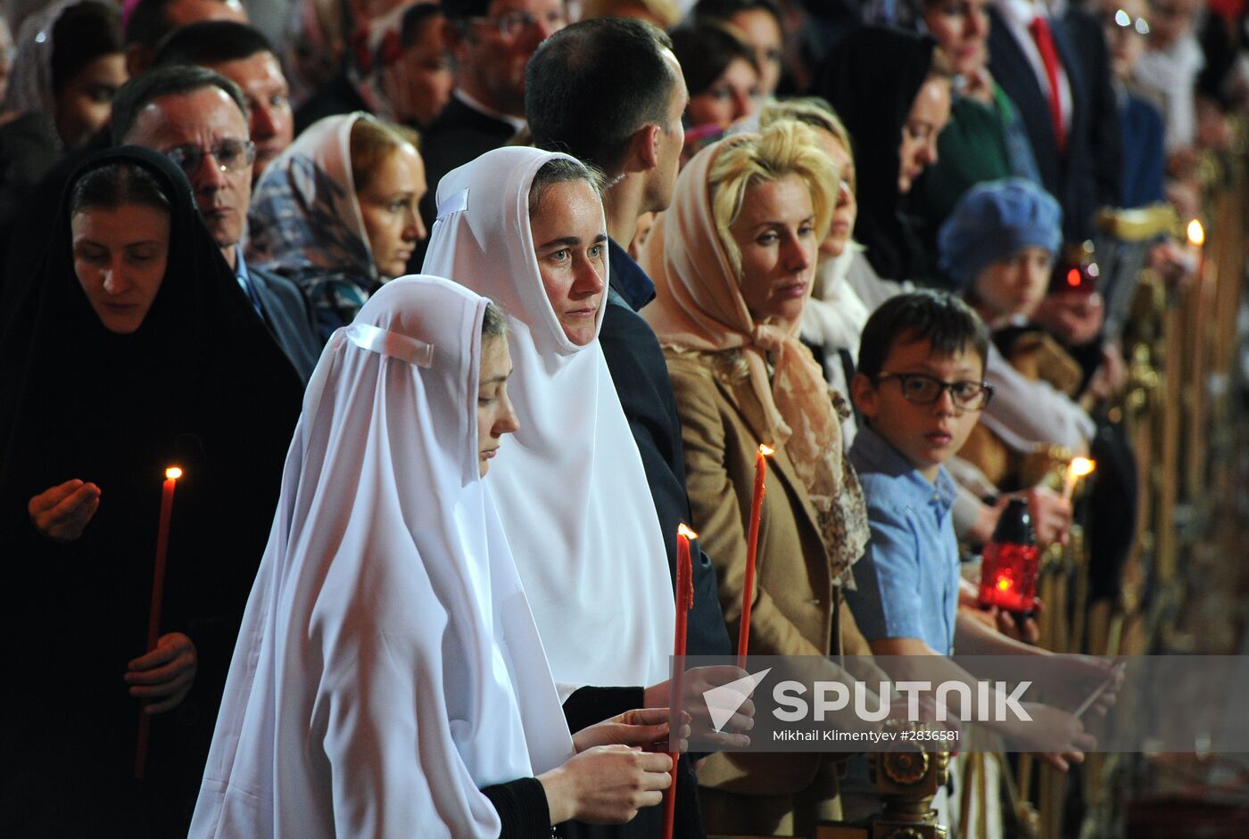 Easter service at Christ the Savior Cathedral in Moscow