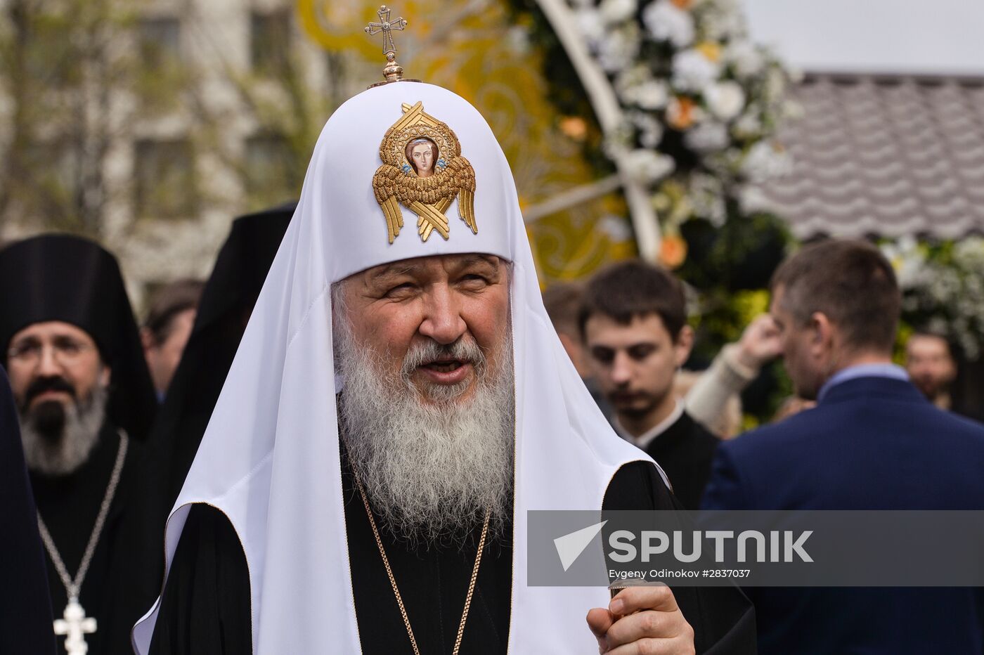 Patriarch Kirill of Moscow and All Russia and Moscow Mayor Sergei Sobyanin attend Easter Fair