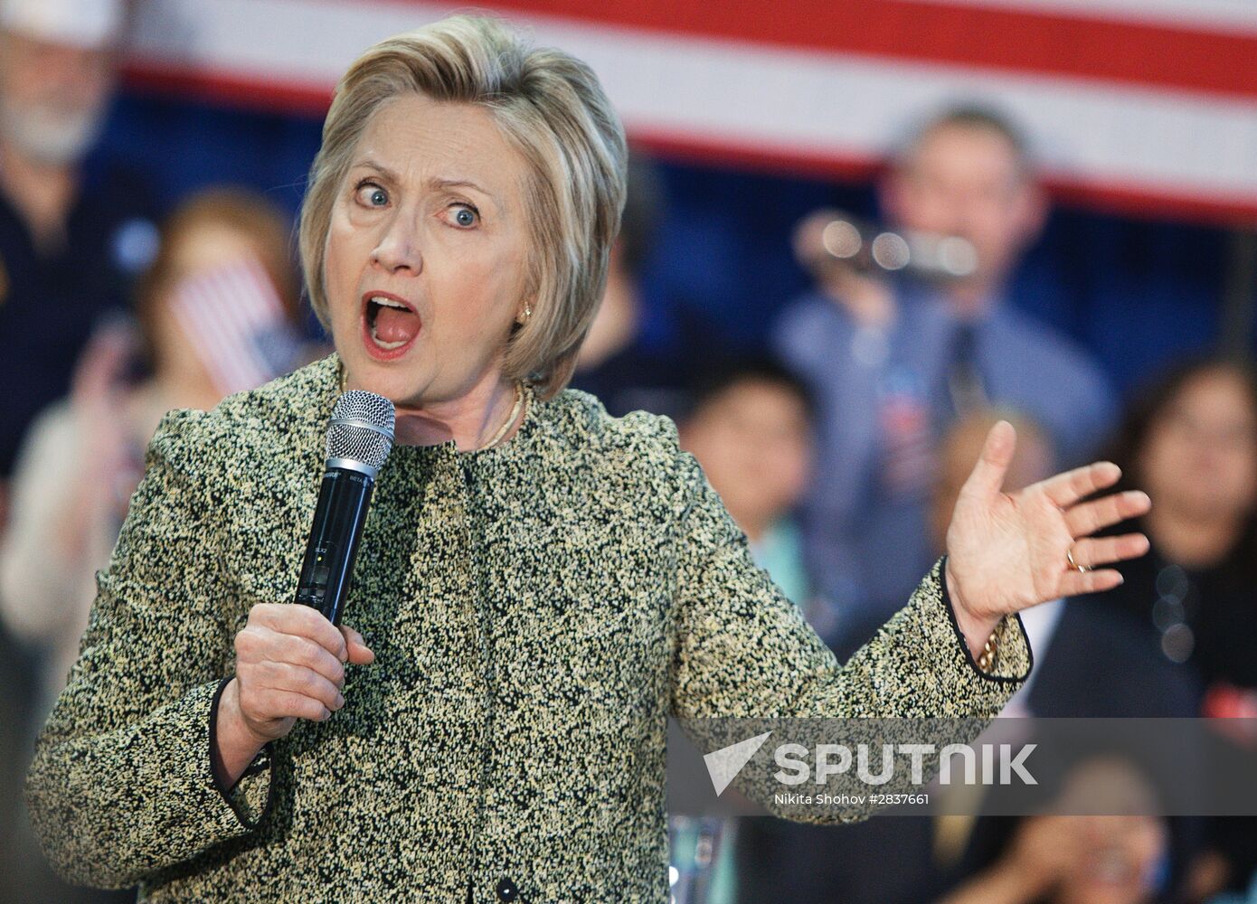 U.S. Democratic presidential candidate Hillary Clinton in Indiana