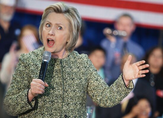 U.S. Democratic presidential candidate Hillary Clinton in Indiana