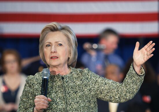 U.S. Democratic presidential candidate Hillary Clinton in Indiana