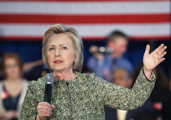 U.S. Democratic presidential candidate Hillary Clinton in Indiana