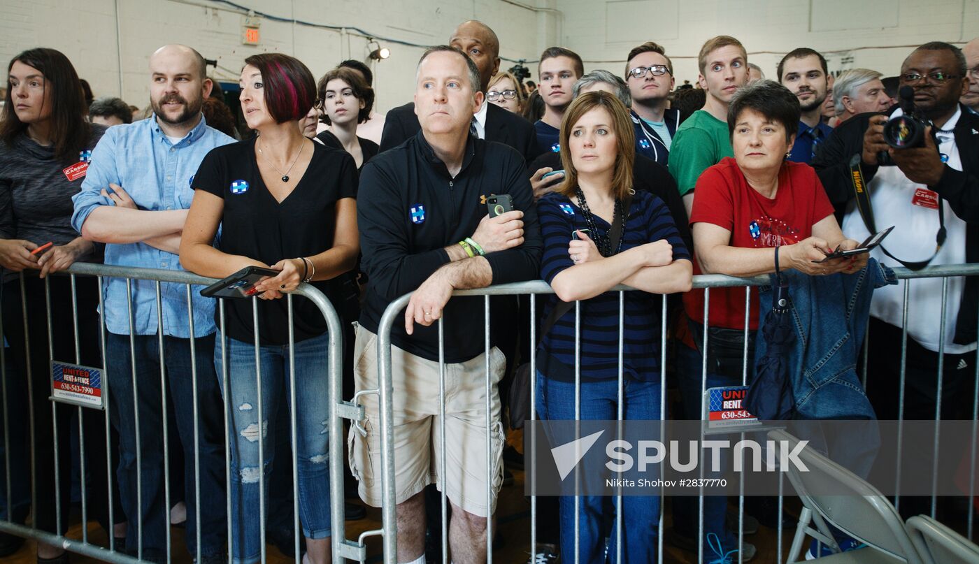 U.S. Democratic presidential candidate Hillary Clinton in Indiana