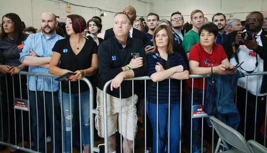 U.S. Democratic presidential candidate Hillary Clinton in Indiana