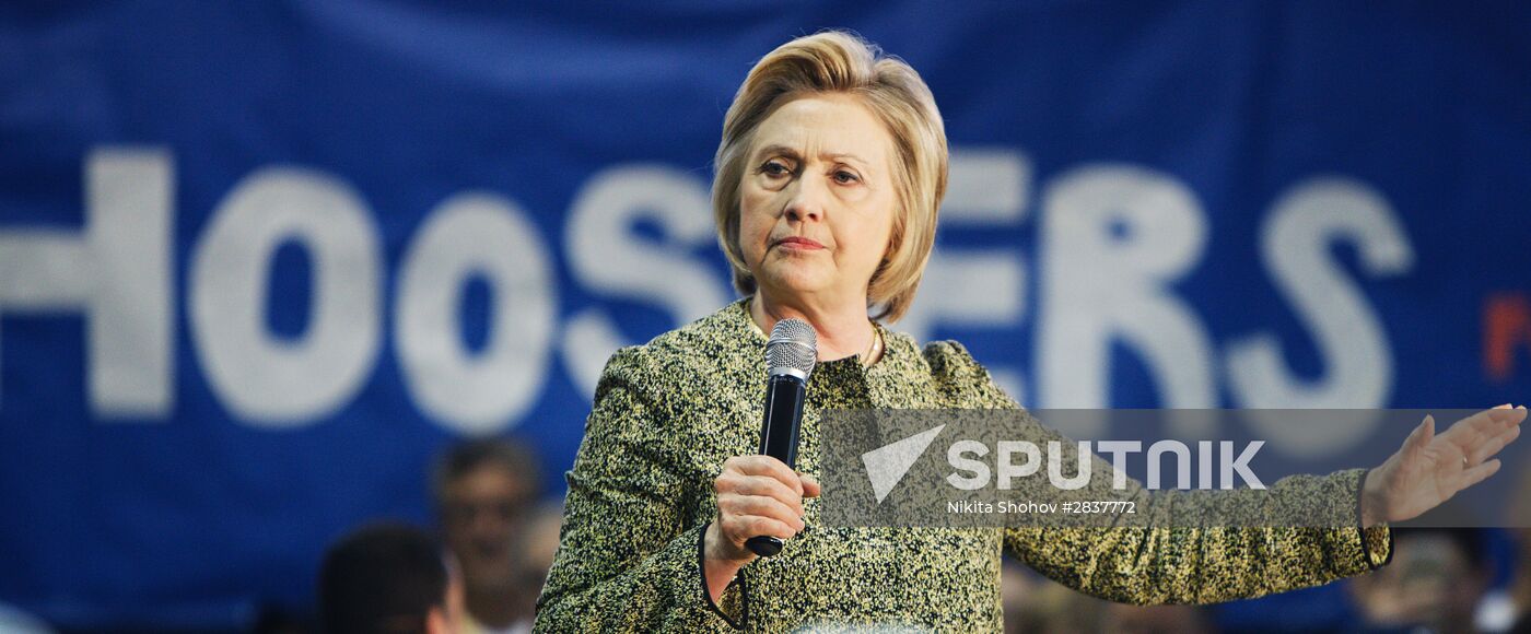 U.S. Democratic presidential candidate Hillary Clinton in Indiana