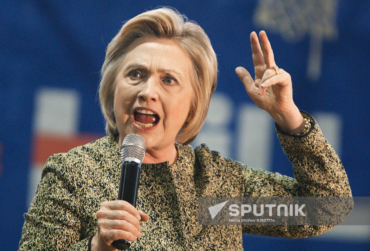 U.S. Democratic presidential candidate Hillary Clinton in Indiana