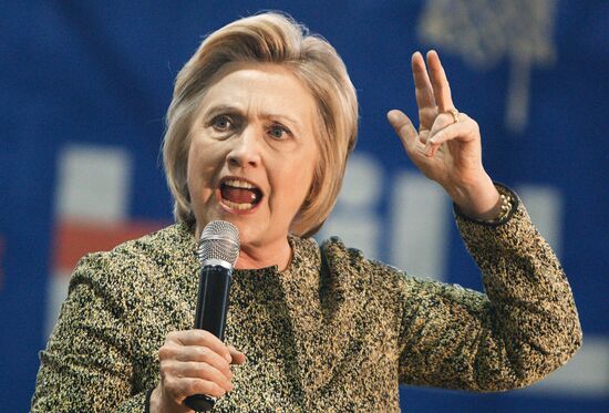 U.S. Democratic presidential candidate Hillary Clinton in Indiana