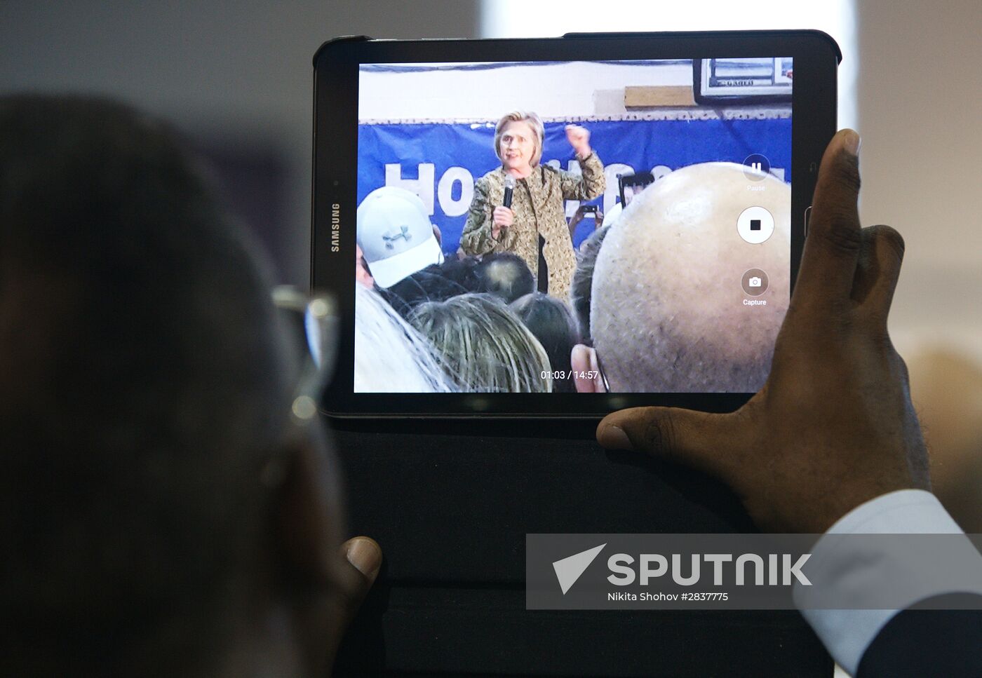 U.S. Democratic presidential candidate Hillary Clinton in Indiana