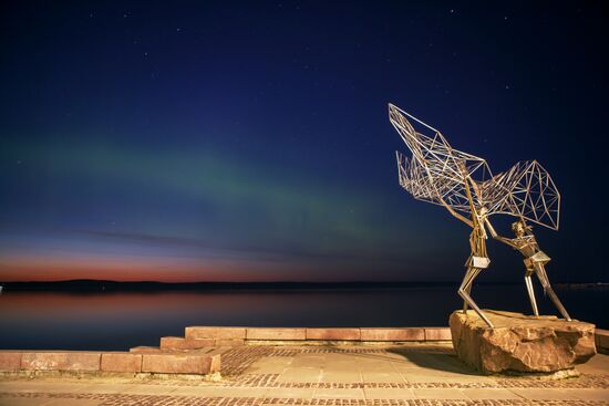 Aurora borealis in Petrozavodsk