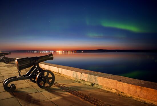 Aurora borealis in Petrozavodsk