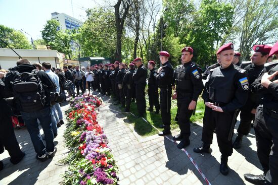 Rally commemorates those killed in clashes in Odessa on May 2, 2014