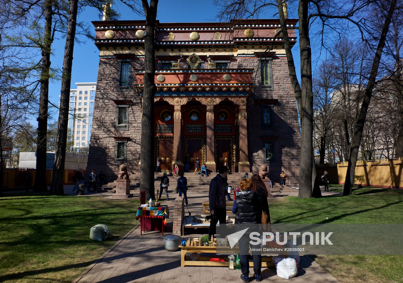 Buddhist appeasement ritual, Fire Puja, in St. Petersburg Buddhist temple