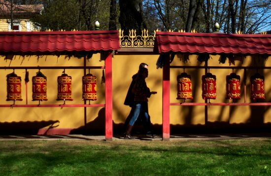 Buddhist appeasement ritual, Fire Puja, in St. Petersburg Buddhist temple