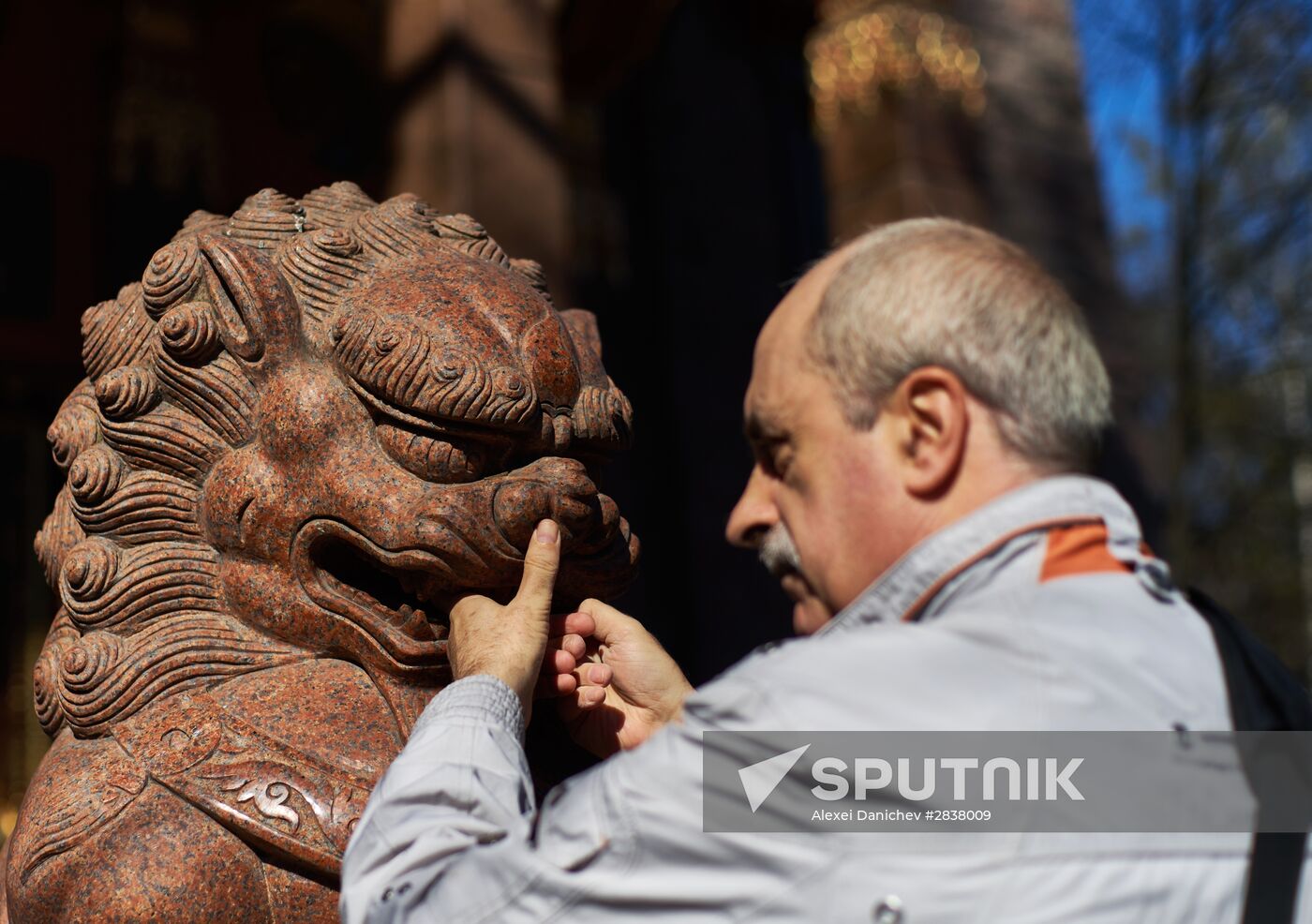Buddhist appeasement ritual, Fire Puja, in St. Petersburg Buddhist temple
