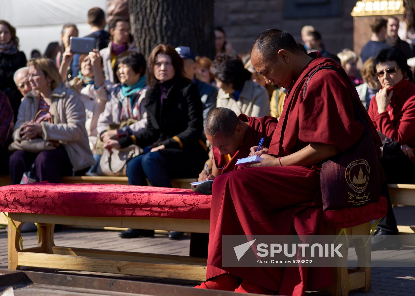 Buddhist appeasement ritual, Fire Puja, in St. Petersburg Buddhist temple