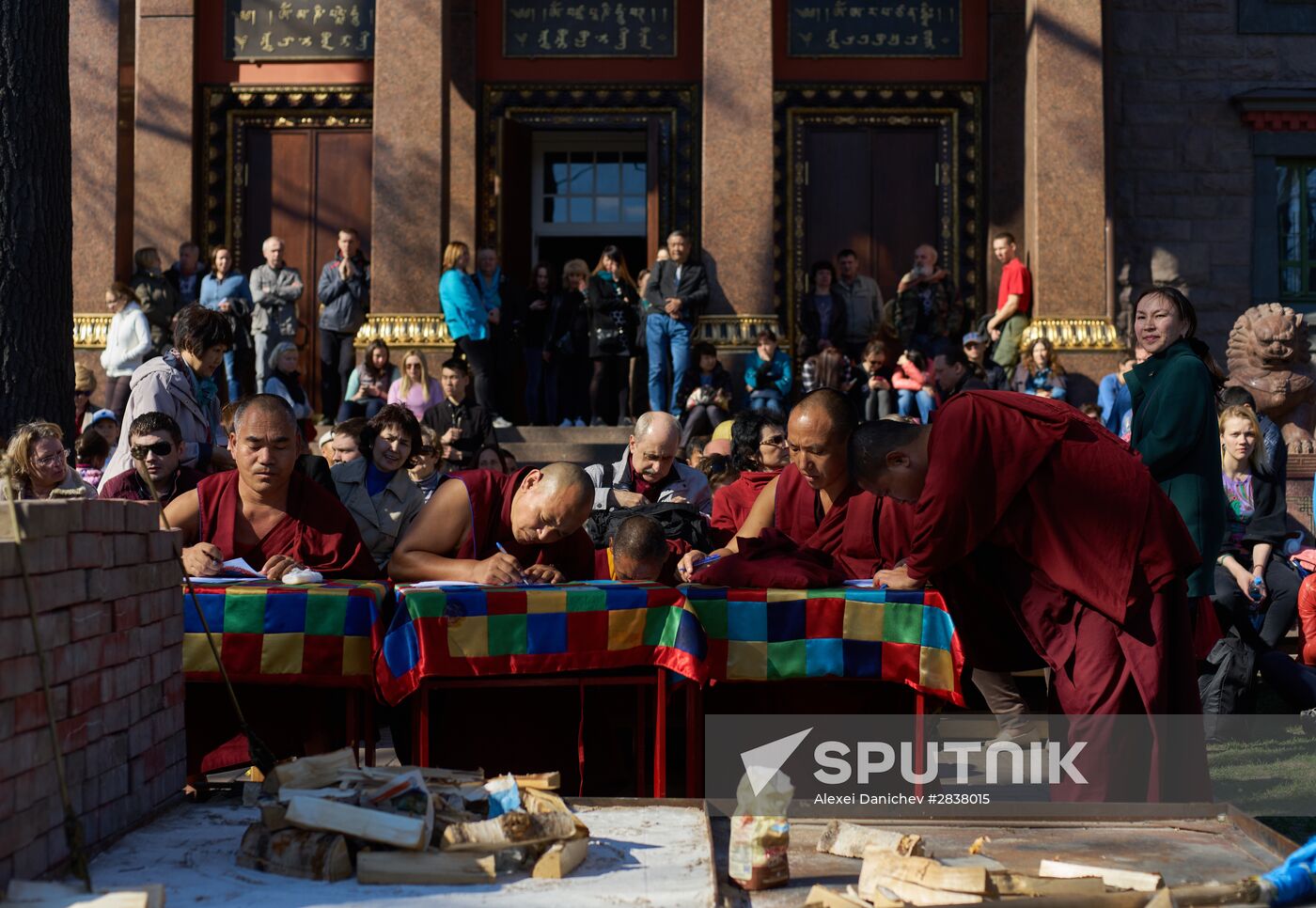 Buddhist appeasement ritual, Fire Puja, in St. Petersburg Buddhist temple