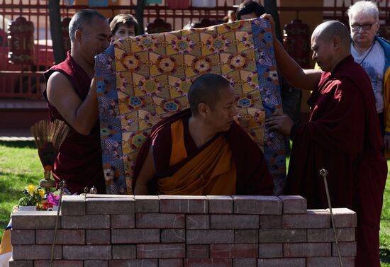 Buddhist appeasement ritual, Fire Puja, in St. Petersburg Buddhist temple