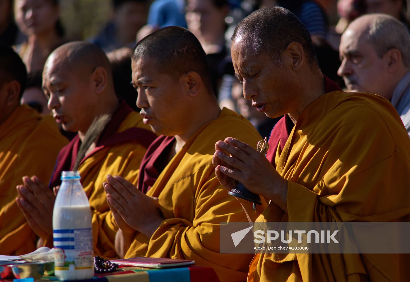 Buddhist appeasement ritual, Fire Puja, in St. Petersburg Buddhist temple