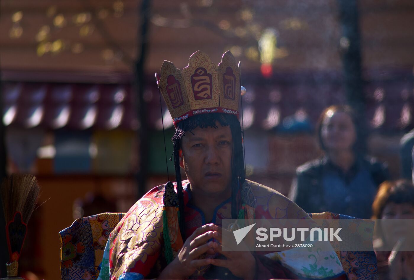 Buddhist appeasement ritual, Fire Puja, in St. Petersburg Buddhist temple
