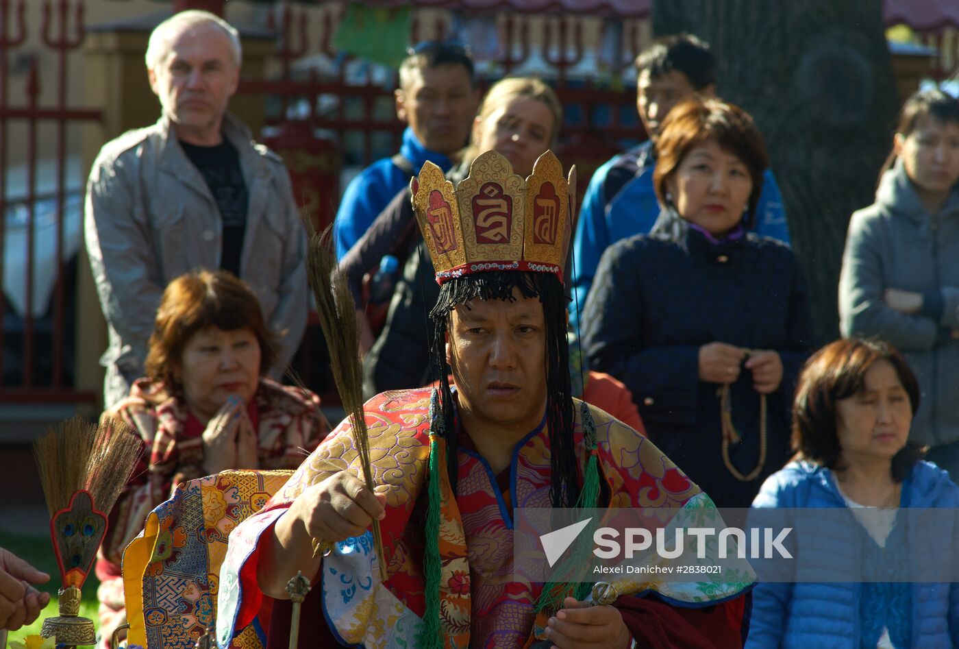 Buddhist appeasement ritual, Fire Puja, in St. Petersburg Buddhist temple