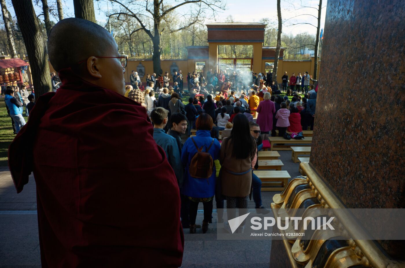Buddhist appeasement ritual, Fire Puja, in St. Petersburg Buddhist temple