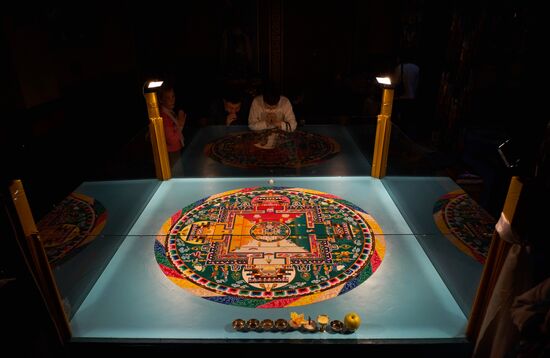 Buddhist appeasement ritual, Fire Puja, in St. Petersburg Buddhist temple