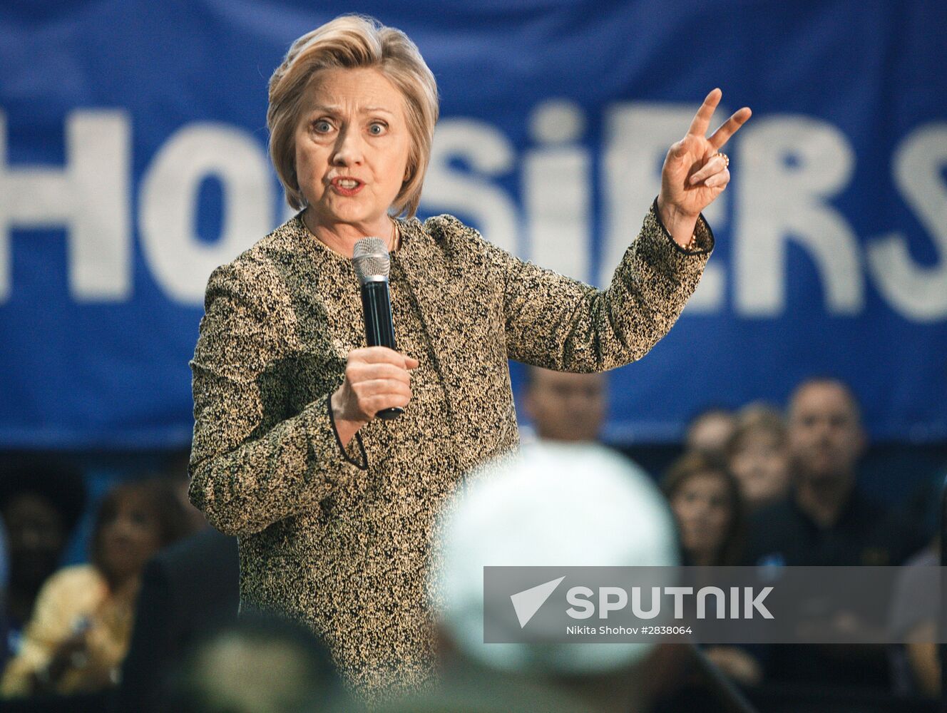 U.S. Democratic presidential candidate Hillary Clinton in Indiana
